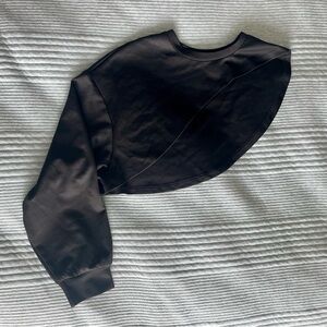 Black Asymmetrical Long Sleeve Top